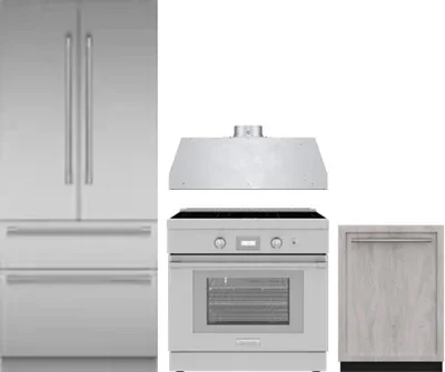 4 Piece Package Includes Refrigerator, Range, Hood And Dishwasher