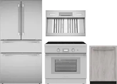 4 Piece Package Includes Refrigerator, Range, Hood And Dishwasher