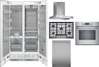 6 Piece Package Includes Refrigerator, Freezer, Cooktop, Wall Oven, Hood And Dishwasher