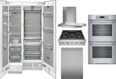 6 Piece Package Includes Refrigerator, Freezer, Cooktop, Wall Oven, Hood And Dishwasher