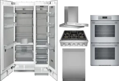 6 Piece Package Includes Refrigerator, Freezer, Cooktop, Wall Oven, Hood And Dishwasher