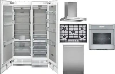 6 Piece Package Includes Refrigerator, Freezer, Cooktop, Wall Oven, Hood And Dishwasher