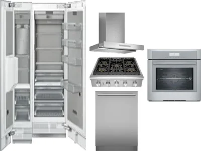 6 Piece Package Includes Refrigerator, Freezer, Cooktop, Wall Oven, Hood And Dishwasher