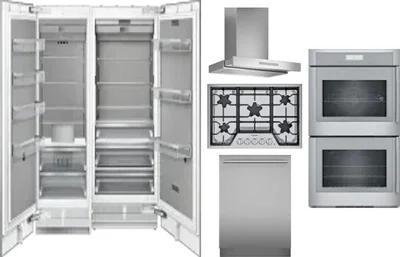 6 Piece Package Includes Refrigerator, Freezer, Cooktop, Wall Oven, Hood And Dishwasher