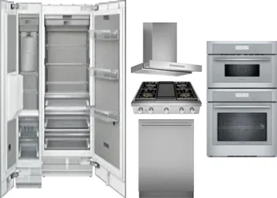 6 Piece Package Includes Refrigerator, Freezer, Cooktop, Wall Oven, Hood And Dishwasher