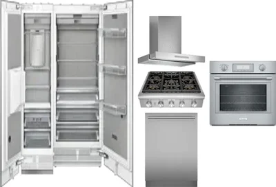 6 Piece Package Includes Refrigerator, Freezer, Cooktop, Wall Oven, Hood And Dishwasher