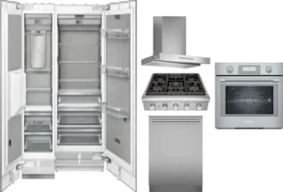 6 Piece Package Includes Refrigerator, Freezer, Cooktop, Wall Oven, Hood And Dishwasher