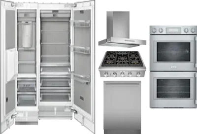 6 Piece Package Includes Refrigerator, Freezer, Cooktop, Wall Oven, Hood And Dishwasher