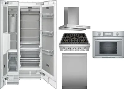 6 Piece Package Includes Refrigerator, Freezer, Cooktop, Wall Oven, Hood And Dishwasher