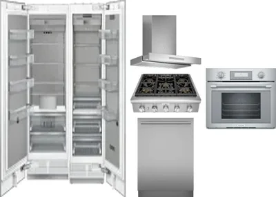 6 Piece Package Includes Refrigerator, Freezer, Cooktop, Wall Oven, Hood And Dishwasher