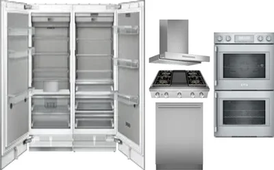6 Piece Package Includes Refrigerator, Freezer, Cooktop, Wall Oven, Hood And Dishwasher