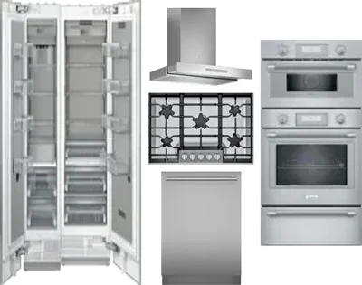 6 Piece Package Includes Refrigerator, Freezer, Cooktop, Wall Oven, Hood And Dishwasher
