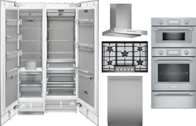 6 Piece Package Includes Refrigerator, Freezer, Cooktop, Wall Oven, Hood And Dishwasher