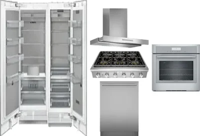 6 Piece Package Includes Refrigerator, Freezer, Cooktop, Wall Oven, Hood And Dishwasher