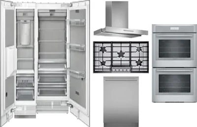 6 Piece Package Includes Refrigerator, Freezer, Cooktop, Wall Oven, Hood And Dishwasher
