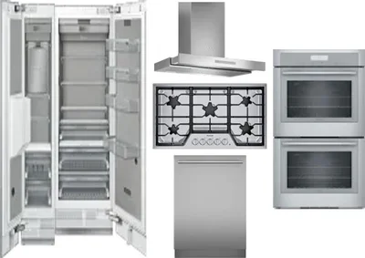 6 Piece Package Includes Refrigerator, Freezer, Cooktop, Wall Oven, Hood And Dishwasher