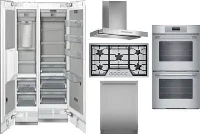 6 Piece Package Includes Refrigerator, Freezer, Cooktop, Wall Oven, Hood And Dishwasher