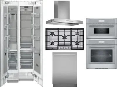 6 Piece Package Includes Refrigerator, Freezer, Cooktop, Wall Oven, Hood And Dishwasher