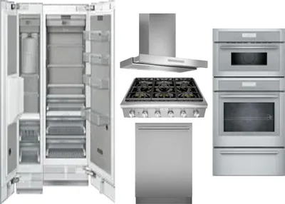 6 Piece Package Includes Refrigerator, Freezer, Cooktop, Wall Oven, Hood And Dishwasher