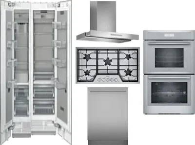 6 Piece Package Includes Refrigerator, Freezer, Cooktop, Wall Oven, Hood And Dishwasher