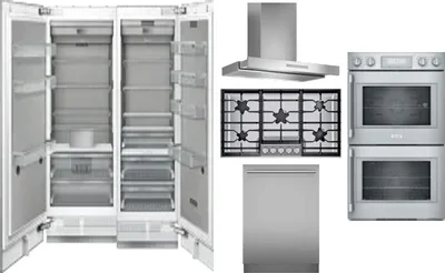 6 Piece Package Includes Refrigerator, Freezer, Cooktop, Wall Oven, Hood And Dishwasher