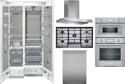6 Piece Package Includes Refrigerator, Freezer, Cooktop, Wall Oven, Hood And Dishwasher