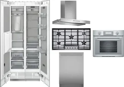 6 Piece Package Includes Refrigerator, Freezer, Cooktop, Wall Oven, Hood And Dishwasher