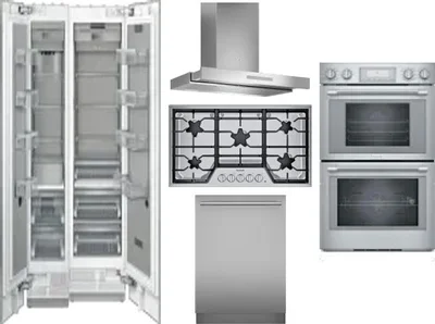 6 Piece Package Includes Refrigerator, Freezer, Cooktop, Wall Oven, Hood And Dishwasher