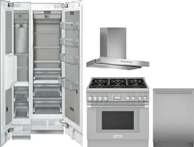 5 Piece Package Includes Refrigerator, Freezer, Range, Hood And Dishwasher