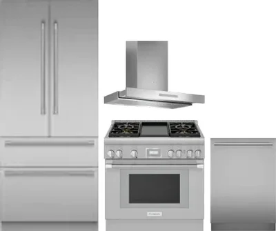 4 Piece Package Includes Refrigerator, Range, Hood And Dishwasher