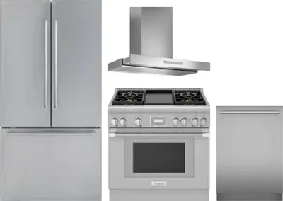 4 Piece Package Includes Refrigerator, Range, Hood And Dishwasher