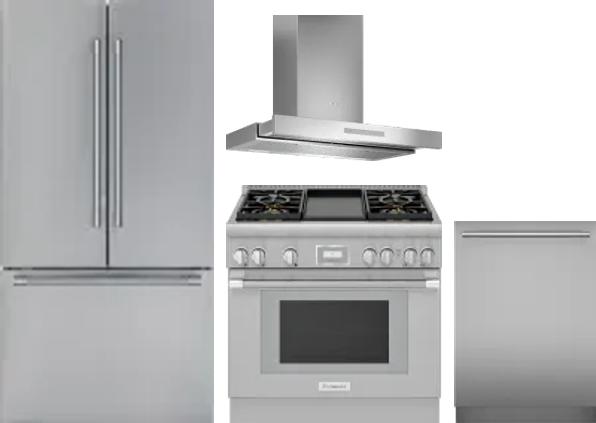 4 Piece Package Includes Refrigerator, Range, Hood And Dishwasher