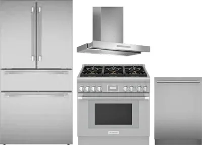 4 Piece Package Includes Refrigerator, Range, Hood And Dishwasher