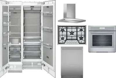 6 Piece Package Includes Refrigerator, Freezer, Cooktop, Wall Oven, Hood And Dishwasher