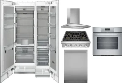 6 Piece Package Includes Refrigerator, Freezer, Cooktop, Wall Oven, Hood And Dishwasher