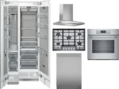 6 Piece Package Includes Refrigerator, Freezer, Cooktop, Wall Oven, Hood And Dishwasher