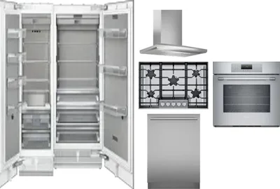 6 Piece Package Includes Refrigerator, Freezer, Cooktop, Wall Oven, Hood And Dishwasher