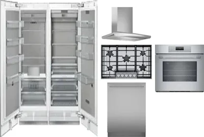 6 Piece Package Includes Refrigerator, Freezer, Cooktop, Wall Oven, Hood And Dishwasher