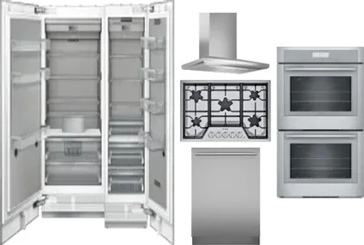 6 Piece Package Includes Refrigerator, Freezer, Cooktop, Wall Oven, Hood And Dishwasher