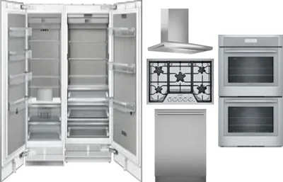 6 Piece Package Includes Refrigerator, Freezer, Cooktop, Wall Oven, Hood And Dishwasher