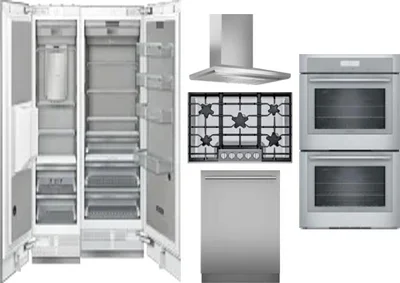 6 Piece Package Includes Refrigerator, Freezer, Cooktop, Wall Oven, Hood And Dishwasher