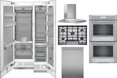 6 Piece Package Includes Refrigerator, Freezer, Cooktop, Wall Oven, Hood And Dishwasher