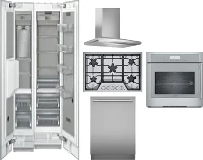 6 Piece Package Includes Refrigerator, Freezer, Cooktop, Wall Oven, Hood And Dishwasher