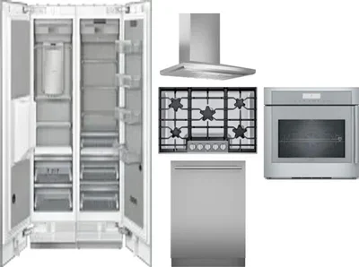 6 Piece Package Includes Refrigerator, Freezer, Cooktop, Wall Oven, Hood And Dishwasher
