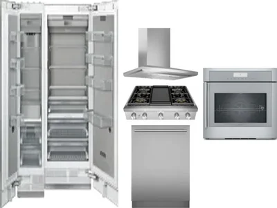 6 Piece Package Includes Refrigerator, Freezer, Cooktop, Wall Oven, Hood And Dishwasher