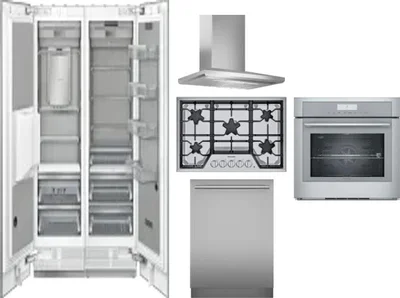 6 Piece Package Includes Refrigerator, Freezer, Cooktop, Wall Oven, Hood And Dishwasher