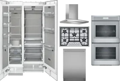 6 Piece Package Includes Refrigerator, Freezer, Cooktop, Wall Oven, Hood And Dishwasher