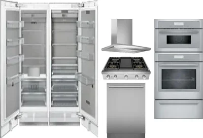 6 Piece Package Includes Refrigerator, Freezer, Cooktop, Wall Oven, Hood And Dishwasher