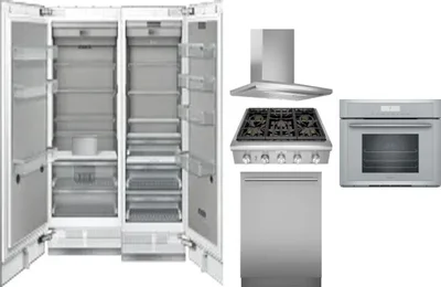 6 Piece Package Includes Refrigerator, Freezer, Cooktop, Wall Oven, Hood And Dishwasher