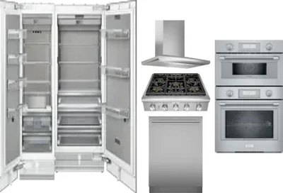 6 Piece Package Includes Refrigerator, Freezer, Cooktop, Wall Oven, Hood And Dishwasher